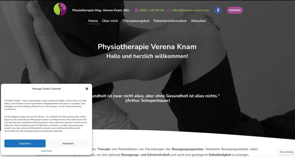 Therapie Knam Physiotherapie- Amadeus Webdesign